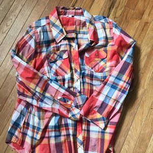 CATO PLUS SIZE PLAID BUTTON UP TOP SIZE 26/28